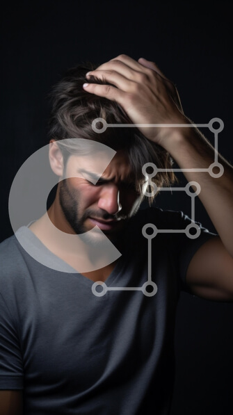 Intra Συλλεκτικό Ξύλινο Παζλ Plywood  4mm - Νεαρός άνδρας που εκφράζει αγωνία με ανακατωμένα μαλλιά Σε Ξύλινο Κουτί - Διαστάσεις Puzzle: 10x10 cm – 25 κομμάτια