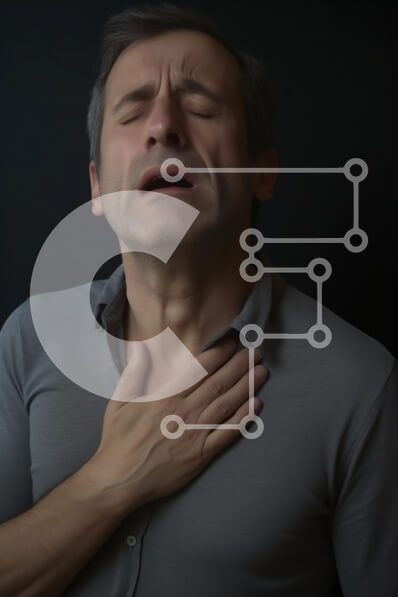 Intra Συλλεκτικό Ξύλινο Παζλ Plywood  4mm - Ταλαιπωρημένο άτομο που κρατά το λαιμό Σε Ξύλινο Κουτί - Διαστάσεις Puzzle: 10x10 cm – 25 κομμάτια