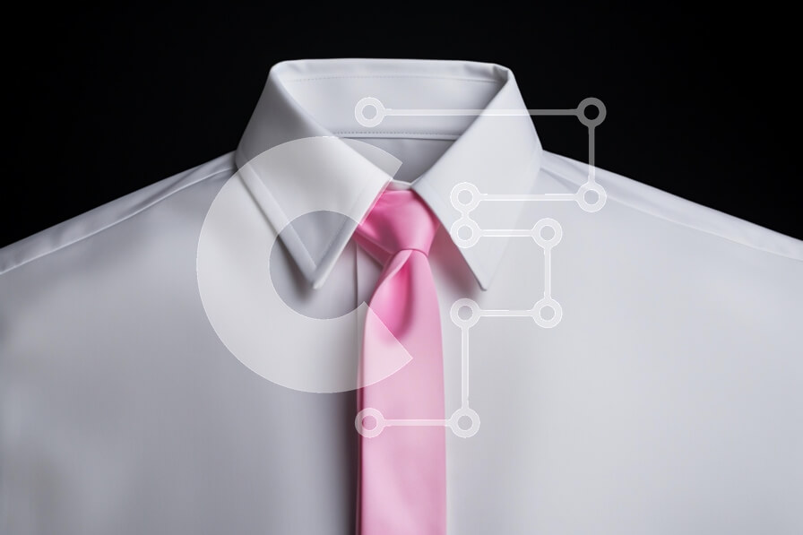 Intra Συλλεκτικό Ξύλινο Παζλ Plywood  4mm - Κομψό λευκό φόρεμα πουκάμισο με ροζ γραβάτα Σε Ξύλινο Κουτί - Διαστάσεις Puzzle: 10x10 cm – 25 κομμάτια