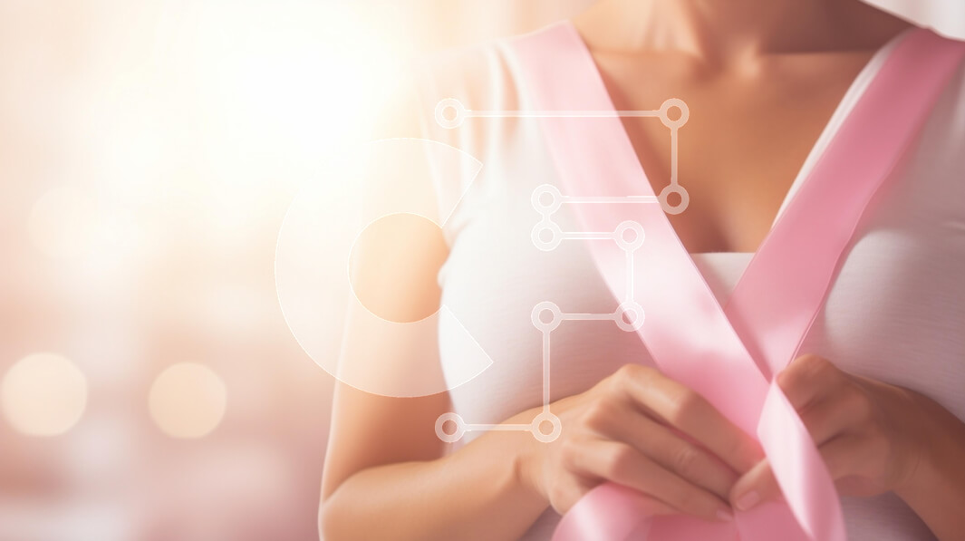 Intra Συλλεκτικό Ξύλινο Παζλ Plywood  4mm - Γυναίκα που κρατά ροζ κορδέλα για την ευαισθητοποίηση για τον καρκίνο του μαστού Σε Ξύλινο Κουτί - Διαστάσεις Puzzle: 10x10 cm – 25 κομμάτια