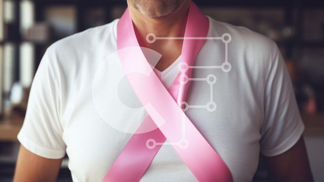 Intra Συλλεκτικό Ξύλινο Παζλ Plywood  4mm - Άνδρας που φορά ροζ κορδέλα για την ευαισθητοποίηση για τον καρκίνο του μαστού Σε Ξύλινο Κουτί - Διαστάσεις Puzzle: 10x10 cm – 25 κομμάτια