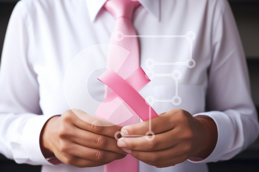 Intra Συλλεκτικό Ξύλινο Παζλ Plywood  4mm - Ροζ κορδέλες για την ευαισθητοποίηση για τον καρκίνο του μαστού Σε Ξύλινο Κουτί - Διαστάσεις Puzzle: 10x10 cm – 25 κομμάτια