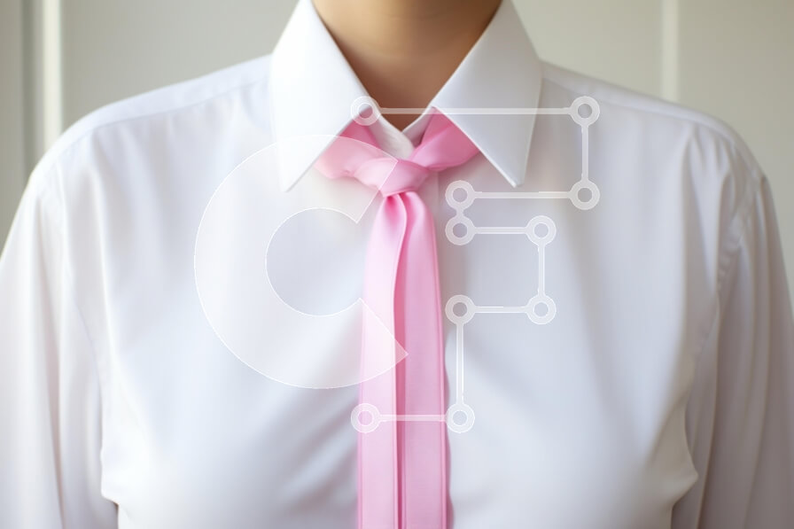 Intra Συλλεκτικό Ξύλινο Παζλ Plywood  4mm - Ροζ γραβάτα και λευκό πουκάμισο με γιακά Σε Ξύλινο Κουτί - Διαστάσεις Puzzle: 10x10 cm – 25 κομμάτια