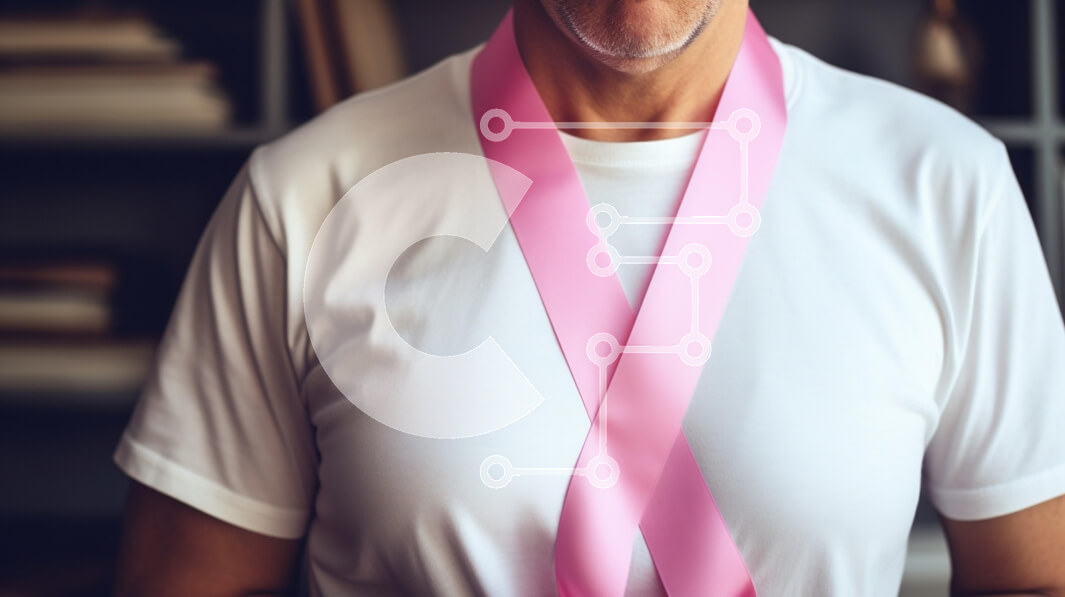 Intra Συλλεκτικό Ξύλινο Παζλ Plywood  4mm - Άνδρας που φορά ροζ κορδέλα για την ευαισθητοποίηση για τον καρκίνο του μαστού Σε Ξύλινο Κουτί - Διαστάσεις Puzzle: 10x10 cm – 25 κομμάτια