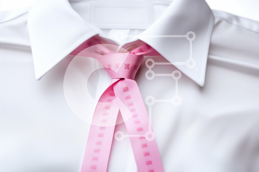 Intra Συλλεκτικό Ξύλινο Παζλ Plywood  4mm - Κομψό λευκό πουκάμισο με ροζ γραβάτα Σε Ξύλινο Κουτί - Διαστάσεις Puzzle: 10x10 cm – 25 κομμάτια