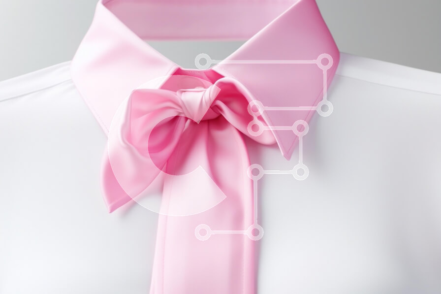 Intra Συλλεκτικό Ξύλινο Παζλ Plywood  4mm - Κοντινό πλάνο λευκό πουκάμισο με ροζ παπιγιόν Σε Ξύλινο Κουτί - Διαστάσεις Puzzle: 10x10 cm – 25 κομμάτια