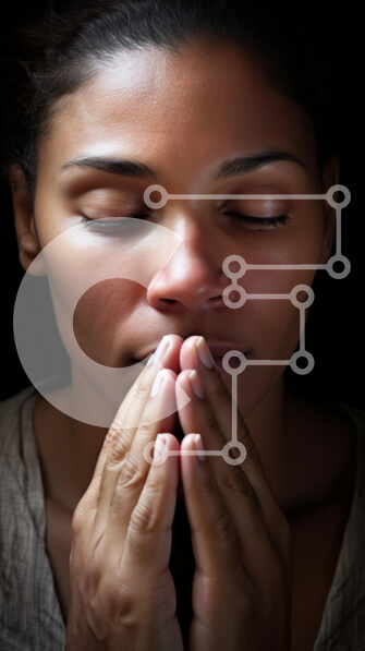 Intra Συλλεκτικό Ξύλινο Παζλ Plywood  4mm - Γυναίκα στην προσευχή με τα χέρια μαζί Σε Ξύλινο Κουτί - Διαστάσεις Puzzle: 10x10 cm – 25 κομμάτια