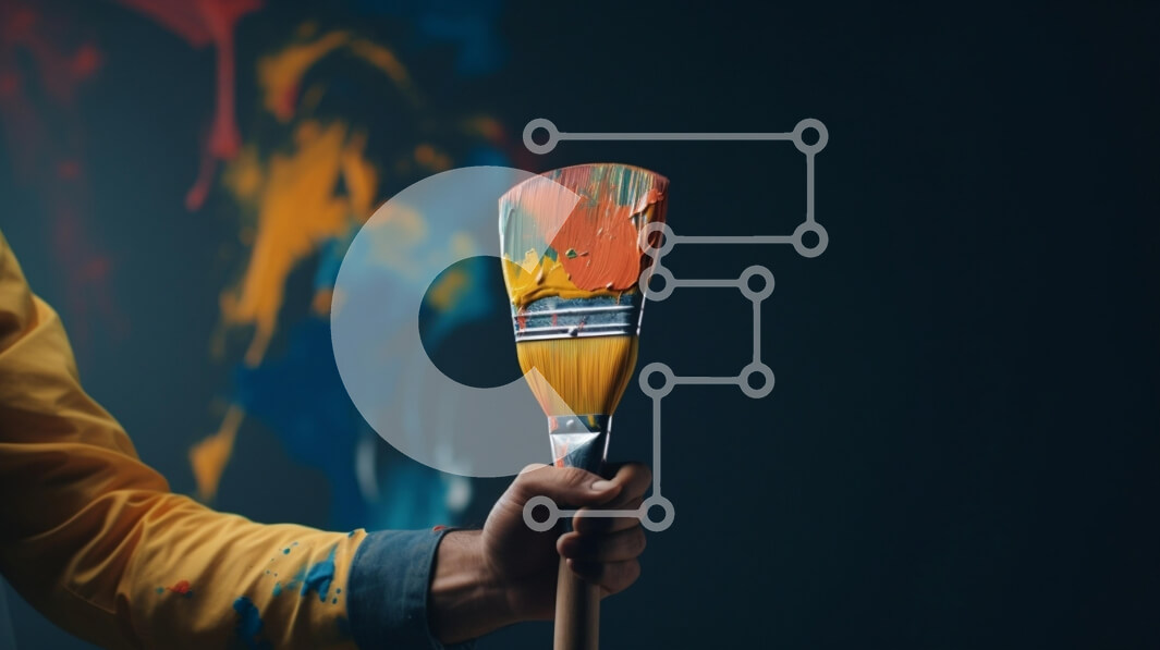 Intra Συλλεκτικό Ξύλινο Παζλ Plywood  4mm - Χέρι που κρατά ένα πολύχρωμο πινέλο Σε Ξύλινο Κουτί - Διαστάσεις Puzzle: 10x10 cm – 25 κομμάτια