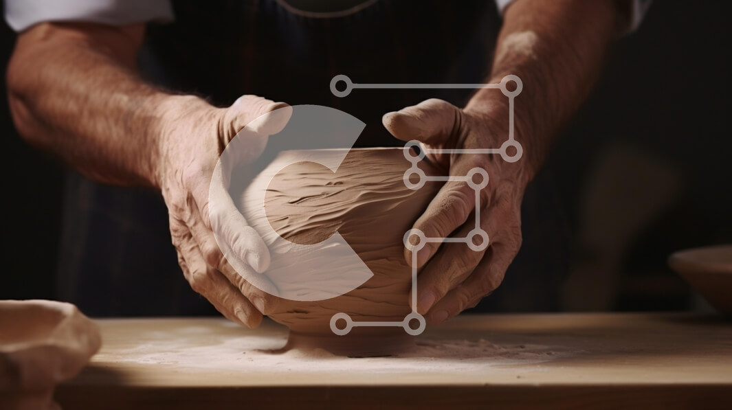 Intra Συλλεκτικό Ξύλινο Παζλ Plywood  4mm - Τεχνίτης Πότερ που διαμορφώνει ένα πήλινο δοχείο Σε Ξύλινο Κουτί - Διαστάσεις Puzzle: 10x10 cm – 25 κομμάτια