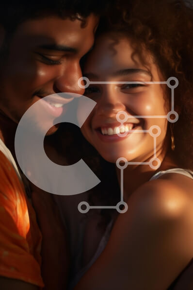 Intra Συλλεκτικό Ξύλινο Παζλ Plywood  4mm - Οικείο πορτρέτο ενός νεαρού ζευγαριού που μοιράζεται μια στιγμή Σε Ξύλινο Κουτί - Διαστάσεις Puzzle: 10x10 cm – 25 κομμάτια