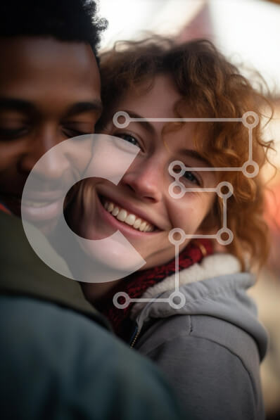 Intra Συλλεκτικό Ξύλινο Παζλ Plywood  4mm - Ζευγάρι που μοιράζεται τη χαρούμενη στιγμή Σε Ξύλινο Κουτί - Διαστάσεις Puzzle: 10x10 cm – 25 κομμάτια