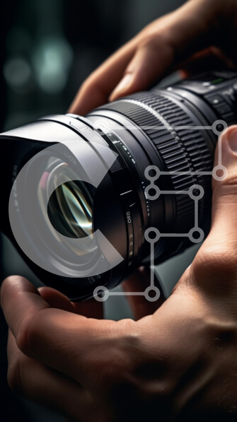 Intra Συλλεκτικό Ξύλινο Παζλ Plywood  4mm - Κοντινό πλάνο ενός φακού κάμερας που κρατιέται στο χέρι Σε Ξύλινο Κουτί - Διαστάσεις: 10x10 cm – 25 κομμάτια