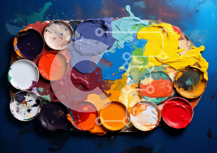 Intra Συλλεκτικό Ξύλινο Παζλ Plywood  4mm - Παλέτα καλλιτέχνη γεμάτη με ζωηρά χρώματα Σε Ξύλινο Κουτί - Διαστάσεις Puzzle: 10x10 cm – 25 κομμάτια