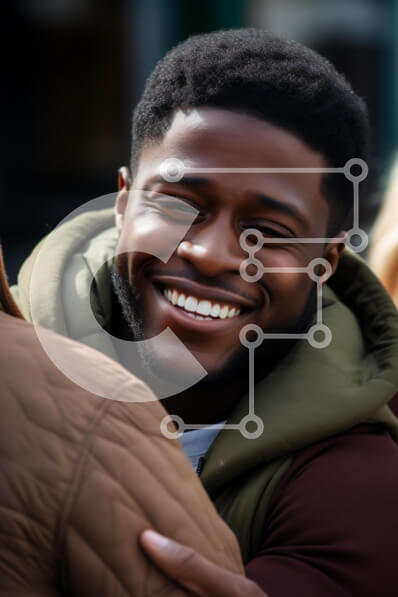 Intra Συλλεκτικό Ξύλινο Παζλ Plywood  4mm - Χαρούμενη στιγμή ενός χαμογελαστού ανθρώπου Σε Ξύλινο Κουτί - Διαστάσεις Puzzle: 10x10 cm – 25 κομμάτια