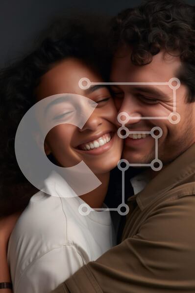 Intra Συλλεκτικό Ξύλινο Παζλ Plywood  4mm - Χαρούμενη αγκαλιά ανάμεσα σε δύο ανθρώπους Σε Ξύλινο Κουτί - Διαστάσεις Puzzle: 10x10 cm – 25 κομμάτια