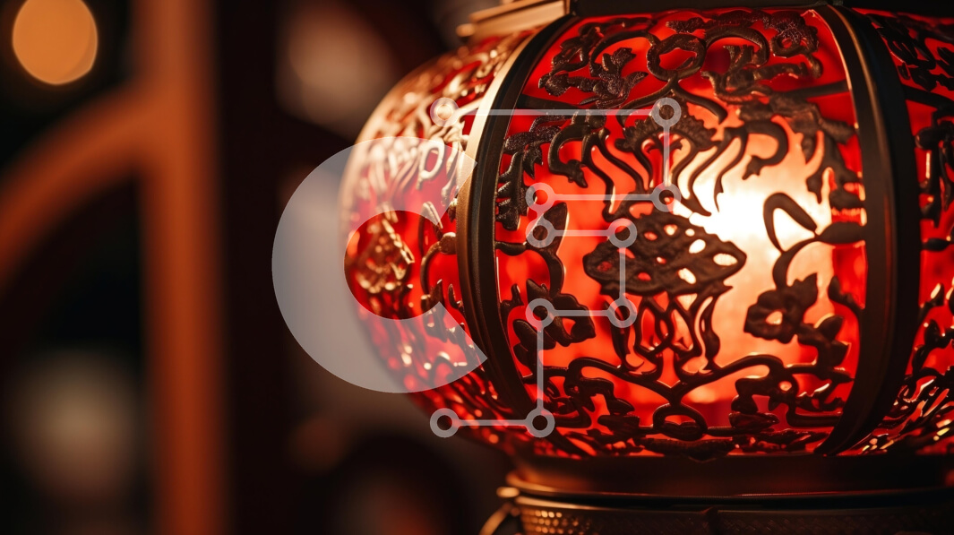 Intra Συλλεκτικό Ξύλινο Παζλ Plywood  4mm - Περίτεχνα κατασκευασμένο κόκκινο φανάρι σε σκούρο ξύλινο τραπέζι Σε Ξύλινο Κουτί - Διαστάσεις: 10x10 cm – 25 κομμάτια