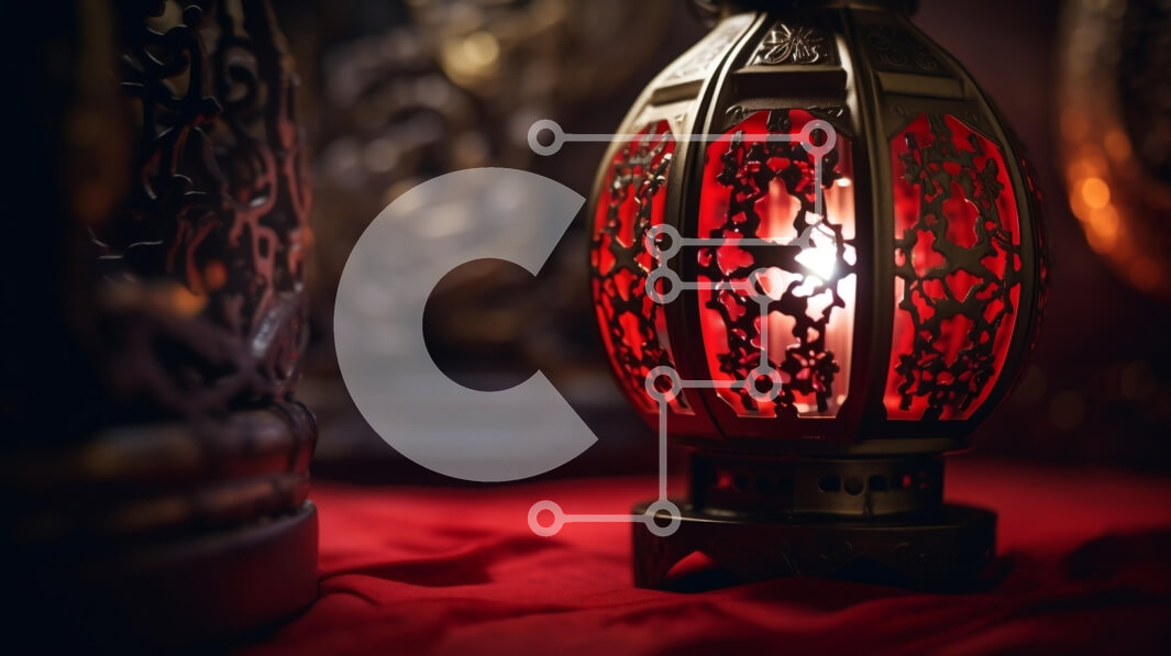 Intra Συλλεκτικό Ξύλινο Παζλ Plywood  4mm - Περίτεχνο κόκκινο φανάρι στο τραπέζι Σε Ξύλινο Κουτί - Διαστάσεις: 10x10 cm – 25 κομμάτια