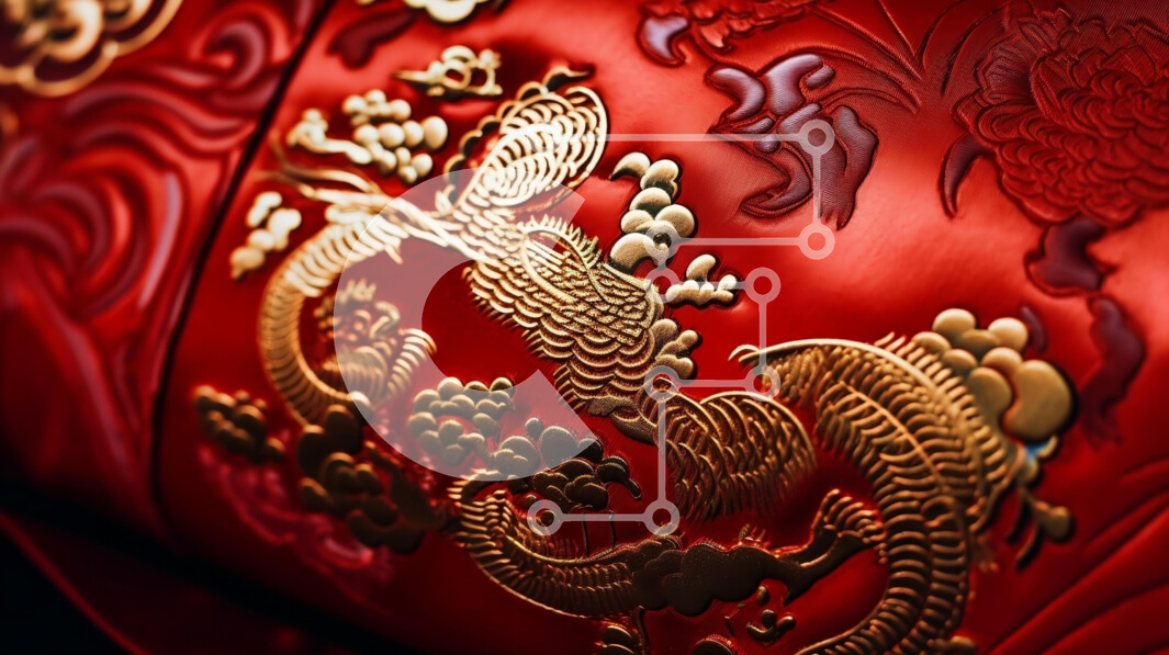 Intra Συλλεκτικό Ξύλινο Παζλ Plywood  4mm - Ανατολίτικης έμπνευσης Gold Dragon και Floral Design Σε Ξύλινο Κουτί - Διαστάσεις Puzzle: 10x10 cm – 25 κομμάτια