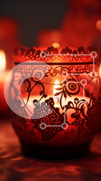 Intra Συλλεκτικό Ξύλινο Παζλ Plywood  4mm - Γυάλινο κερί με περίπλοκα σχέδια και αναμμένα κεριά Σε Ξύλινο Κουτί - Διαστάσεις Puzzle: 10x10 cm – 25 κομμάτια