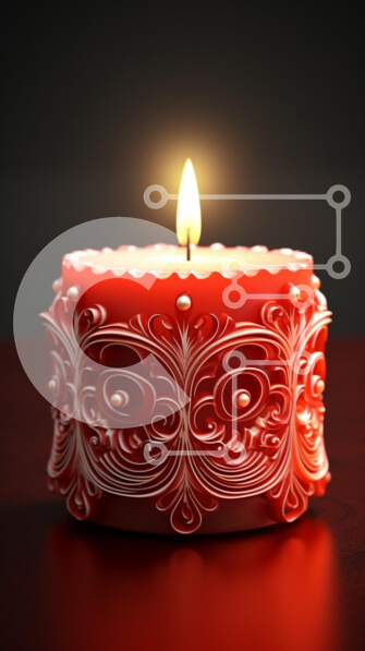 Intra Συλλεκτικό Ξύλινο Παζλ Plywood  4mm - Κόκκινο κερί σε ξύλινο τραπέζι Σε Ξύλινο Κουτί - Διαστάσεις: 10x10 cm – 25 κομμάτια