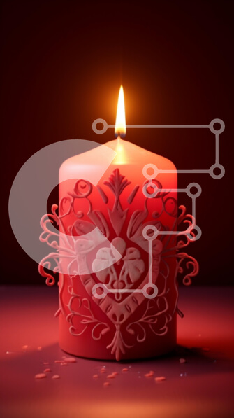 Intra Συλλεκτικό Ξύλινο Παζλ Plywood  4mm - Κόκκινο κερί περίτεχνα σχεδιασμένο με σχήμα καρδιάς Σε Ξύλινο Κουτί - Διαστάσεις Puzzle: 10x10 cm – 25 κομμάτια