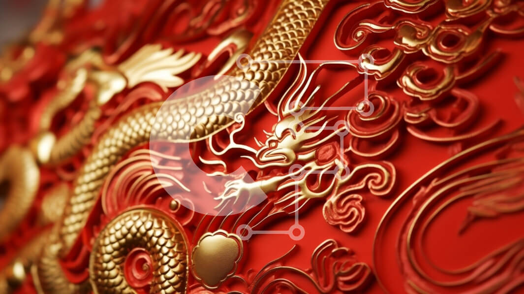 Intra Συλλεκτικό Ξύλινο Παζλ Plywood  4mm - Έργο τέχνης Red and Gold Dragon Σε Ξύλινο Κουτί - Διαστάσεις Puzzle: 10x10 cm – 25 κομμάτια