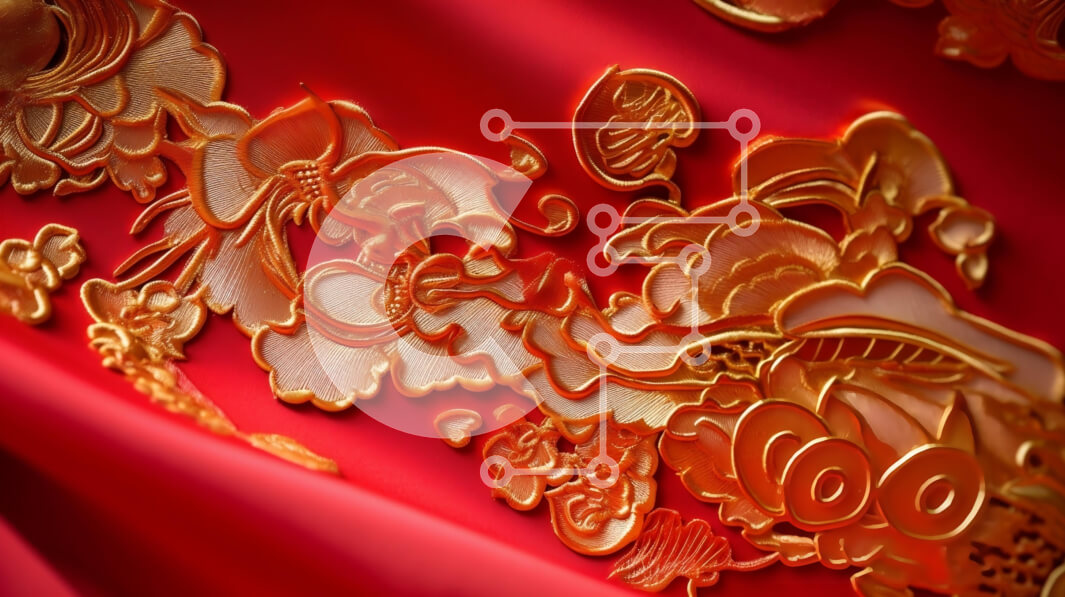 Intra Συλλεκτικό Ξύλινο Παζλ Plywood  4mm - Περίτεχνο κόκκινο ύφασμα με χρυσοκέντημα Σε Ξύλινο Κουτί - Διαστάσεις Puzzle: 10x10 cm – 25 κομμάτια