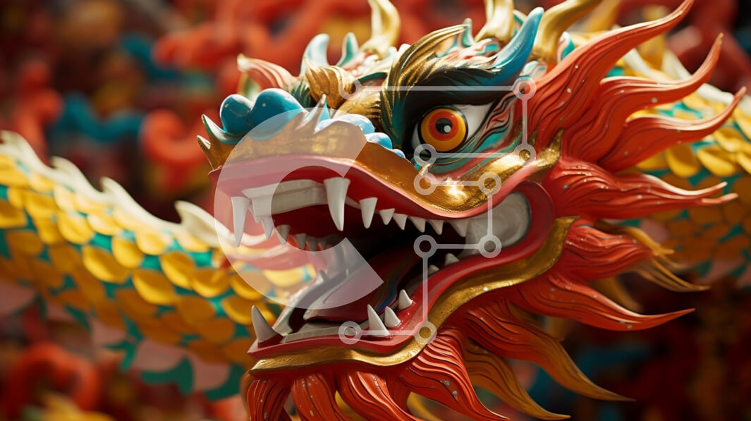 Intra Συλλεκτικό Ξύλινο Παζλ Plywood  4mm - Άγαλμα δράκου από κοντά Σε Ξύλινο Κουτί - Διαστάσεις Puzzle: 10x10 cm – 25 κομμάτια