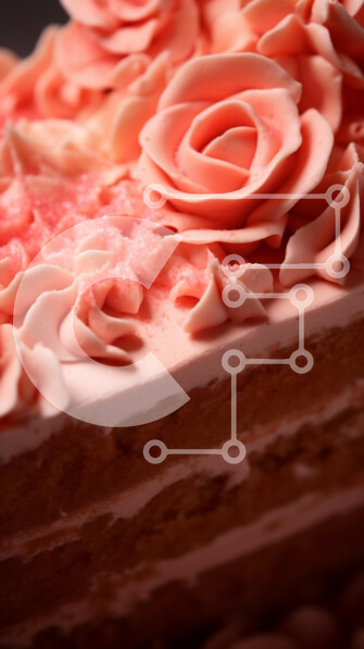 Intra Συλλεκτικό Ξύλινο Παζλ Plywood  4mm - Κομψή τούρτα τριών επιπέδων με ροζ τριαντάφυλλα Σε Ξύλινο Κουτί - Διαστάσεις: 10x10 cm – 25 κομμάτια