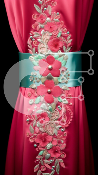 Intra Συλλεκτικό Ξύλινο Παζλ Plywood  4mm - Κόκκινο φόρεμα με στολισμένη ζώνη Σε Ξύλινο Κουτί - Διαστάσεις Puzzle: 10x10 cm – 25 κομμάτια