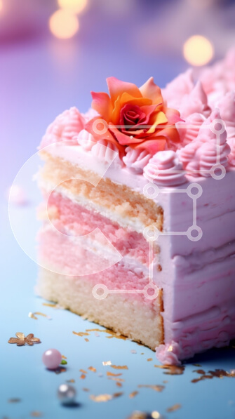 Intra Συλλεκτικό Ξύλινο Παζλ Plywood  4mm - Πολύχρωμο κέικ με πορτοκαλί λουλούδι Σε Ξύλινο Κουτί - Διαστάσεις: 10x10 cm – 25 κομμάτια