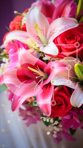 Intra Συλλεκτικό Ξύλινο Παζλ Plywood  4mm - Πολύχρωμο μπουκέτο λουλούδια Σε Ξύλινο Κουτί - Διαστάσεις Puzzle: 10x10 cm – 25 κομμάτια