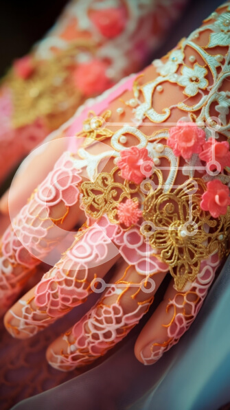 Intra Συλλεκτικό Ξύλινο Παζλ Plywood  4mm - Κομψή ινδική διακόσμηση χεριών γάμου Σε Ξύλινο Κουτί - Διαστάσεις Puzzle: 10x10 cm – 25 κομμάτια