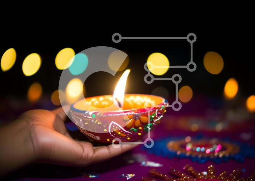 Intra Συλλεκτικό Ξύλινο Παζλ Plywood  4mm - Στολισμένο κερί στο σκοτάδι Σε Ξύλινο Κουτί - Διαστάσεις Puzzle: 10x10 cm – 25 κομμάτια