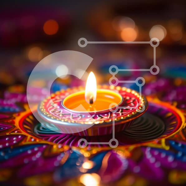 Intra Συλλεκτικό Ξύλινο Παζλ Plywood  4mm - Πολύχρωμο κερί σε διακοσμημένο τραπέζι Σε Ξύλινο Κουτί - Διαστάσεις Puzzle: 10x10 cm – 25 κομμάτια