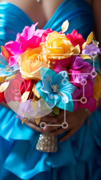 Intra Συλλεκτικό Ξύλινο Παζλ Plywood  4mm - Γυναίκα που κρατά πολύχρωμο μπουκέτο λουλουδιών και κοσμήματα Σε Ξύλινο Κουτί - Διαστάσεις Puzzle: 10x10 cm – 25 κομμάτια