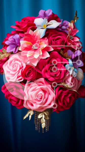 Intra Συλλεκτικό Ξύλινο Παζλ Plywood  4mm - Πολύχρωμο μπουκέτο τριαντάφυλλα με κοσμήματα Σε Ξύλινο Κουτί - Διαστάσεις Puzzle: 10x10 cm – 25 κομμάτια