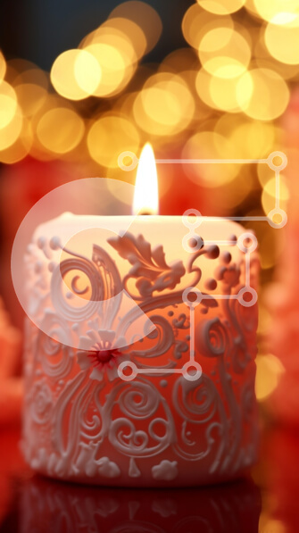 Intra Συλλεκτικό Ξύλινο Παζλ Plywood  4mm - Υπέροχα αναμμένο κερί σε διακοσμητική διάταξη Σε Ξύλινο Κουτί - Διαστάσεις Puzzle: 10x10 cm – 25 κομμάτια