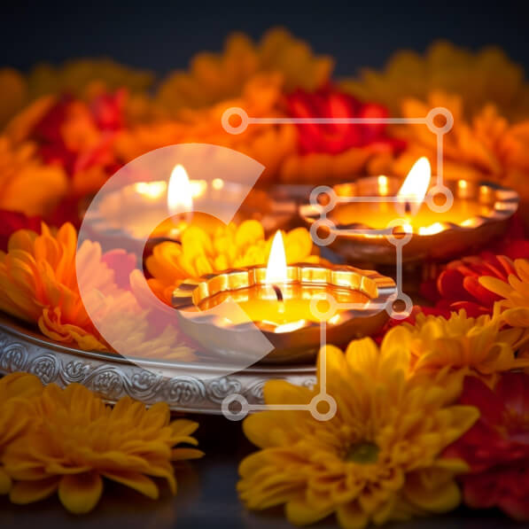 Intra Συλλεκτικό Ξύλινο Παζλ Plywood  4mm - Εορταστική γιορτή με αναμμένα κεριά και λουλούδια Σε Ξύλινο Κουτί - Διαστάσεις: 10x10 cm – 25 κομμάτια