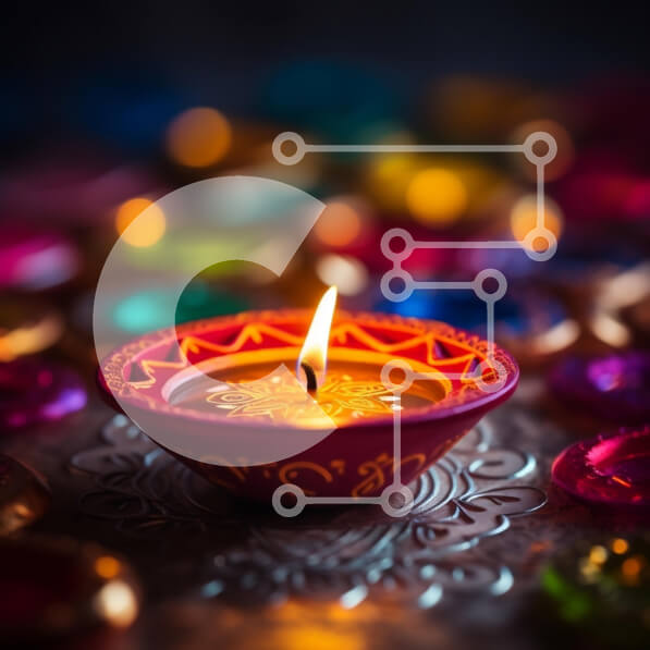 Intra Συλλεκτικό Ξύλινο Παζλ Plywood  4mm - Γιορτή Diwali με αναμμένο κερί Σε Ξύλινο Κουτί - Διαστάσεις: 10x10 cm – 25 κομμάτια