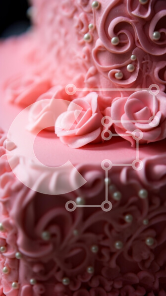 Intra Συλλεκτικό Ξύλινο Παζλ Plywood  4mm - Ροζ κέικ με τριαντάφυλλα και πέρλες Σε Ξύλινο Κουτί - Διαστάσεις: 10x10 cm – 25 κομμάτια