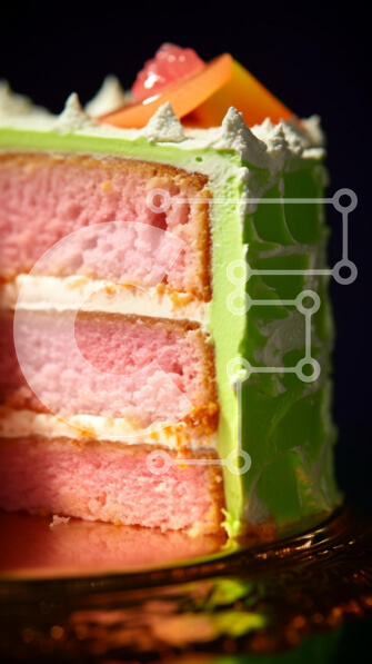 Intra Συλλεκτικό Ξύλινο Παζλ Plywood  4mm - Ροζ και λευκή τούρτα με στρώσεις με γλάσο Σε Ξύλινο Κουτί - Διαστάσεις: 10x10 cm – 25 κομμάτια