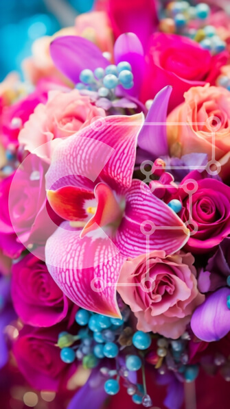 Σετ των 2 Intra Συλλεκτικό Ξύλινο Παζλ Plywood  4mm - Πολύχρωμο μπουκέτο λουλούδια Σε Ξύλινο Κουτί - Διαστάσεις: 10x10 cm – 25 κομμάτια