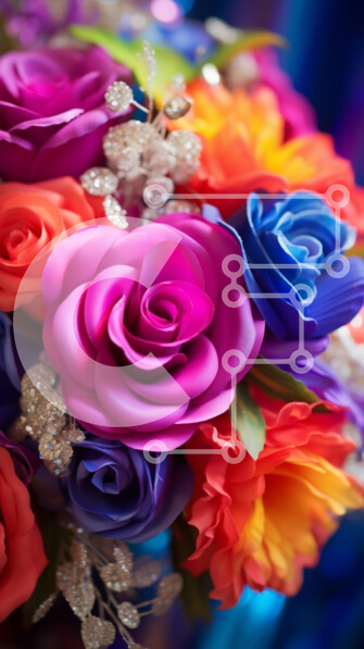 Σετ των 2 Intra Συλλεκτικό Ξύλινο Παζλ Plywood  4mm - Πολύχρωμο μπουκέτο λουλουδιών σε βάζο Σε Ξύλινο Κουτί - Διαστάσεις: 10x10 cm – 25 κομμάτια