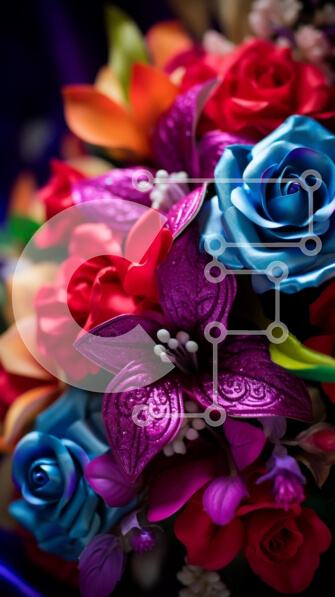 Σετ των 2 Intra Συλλεκτικό Ξύλινο Παζλ Plywood  4mm - Ζωντανό μπουκέτο με τεχνητά λουλούδια Σε Ξύλινο Κουτί - Διαστάσεις: 10x10 cm – 25 κομμάτια