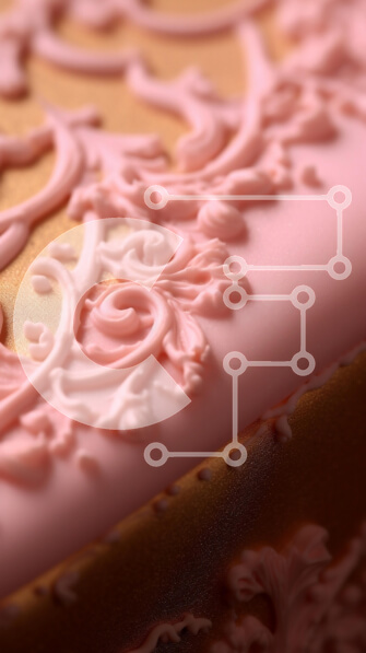 Intra Συλλεκτικό Ξύλινο Παζλ Plywood  4mm - Πολύπλοκα σχεδιασμένο ροζ κέικ Σε Ξύλινο Κουτί - Διαστάσεις: 10x10 cm – 25 κομμάτια