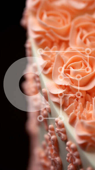 Intra Συλλεκτικό Ξύλινο Παζλ Plywood  4mm - Λευκό κέικ με τριαντάφυλλα ροδάκινου και παγωμένο πορτοκάλι Σε Ξύλινο Κουτί - Διαστάσεις: 10x10 cm – 25 κομμάτια