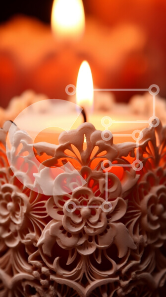 Intra Συλλεκτικό Ξύλινο Παζλ Plywood  4mm - Διακοσμητικά κεριά με περίπλοκο floral σχέδιο Σε Ξύλινο Κουτί - Διαστάσεις: 10x10 cm – 25 κομμάτια