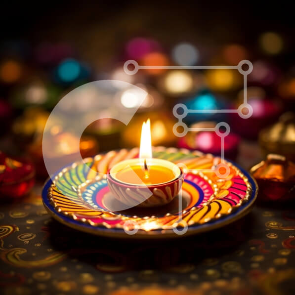 Intra Συλλεκτικό Ξύλινο Παζλ Plywood  4mm - Εορταστική ρύθμιση κεριών και φαναριού Σε Ξύλινο Κουτί - Διαστάσεις: 10x10 cm – 25 κομμάτια