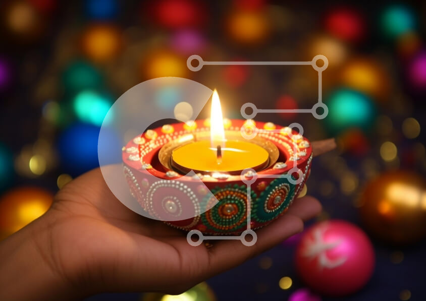 Intra Συλλεκτικό Ξύλινο Παζλ Plywood  4mm - Εορταστικός στολισμός λαμπάδας Σε Ξύλινο Κουτί - Διαστάσεις Puzzle: 10x10 cm – 25 κομμάτια